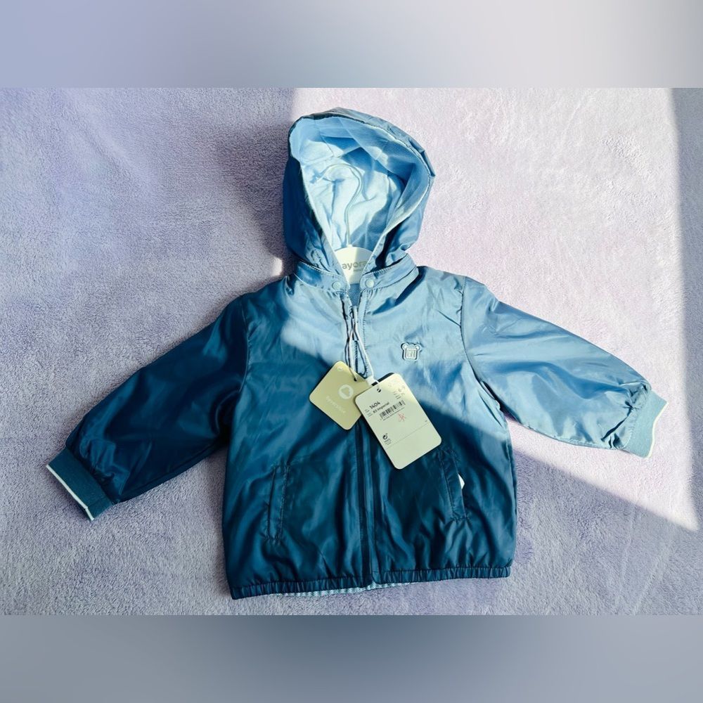 MAYORAL NEW WITH TAGS Reversible Hooded Windbreaker Imperial Size: 6-9 Months - Picture 8 of 11